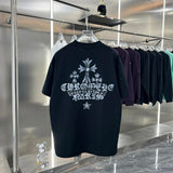 Chrome Hearts T-shirt Hand-drawn Graffiti logo Round Neck Short Sleeve Pure Cotton Unisex T T-shirt OS Loose Fit T-Shirt Casual Simple Base Shirt