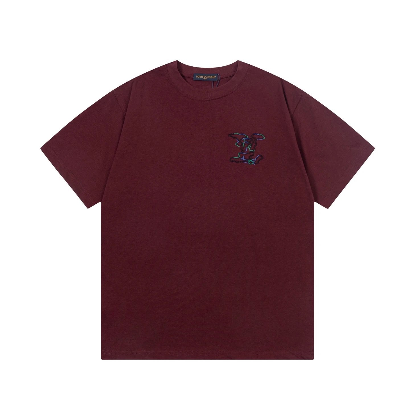 Louis Vuitton LV T-shirt Letter Cloud Embroidery on the Chest logo round Neck Short Sleeve25ss New pure cotton T Unisex T-Shirt OS Drop Shoulder Loose Fit Base Shirt Top T-Shirt Short Sleeve