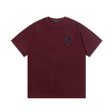 Louis Vuitton LV T-shirt Letter Cloud Embroidery on the Chest logo round Neck Short Sleeve25ss New pure cotton T Unisex T-Shirt OS Drop Shoulder Loose Fit Base Shirt Top T-Shirt Short Sleeve