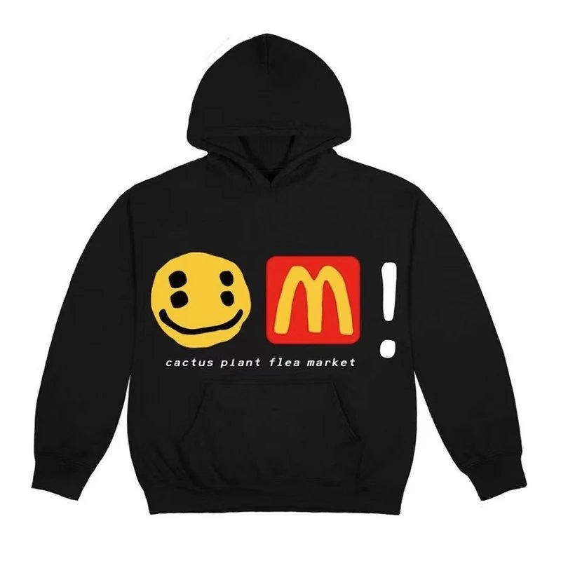 CPFM Hoodie European and American Fashion Brand CPFM Smiley Face Puff Print Joint-Name High Street Loose Fleece-lined Couple Hooded Sweater Hoodie for Men