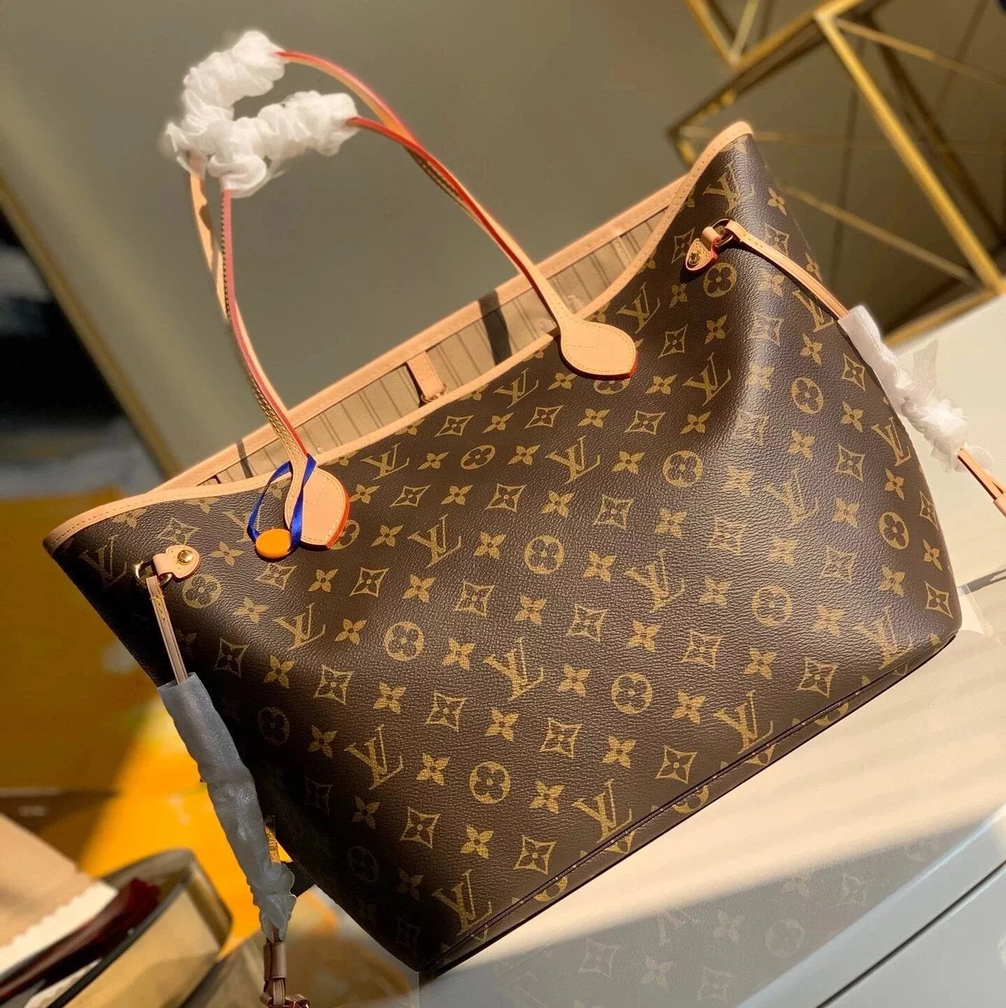 Louis Vuitton LV Women's Bag Top version Medium32cm Handbag Shopping Bag Presbyopic Chessboard Plaid Black Plaid White Plaid