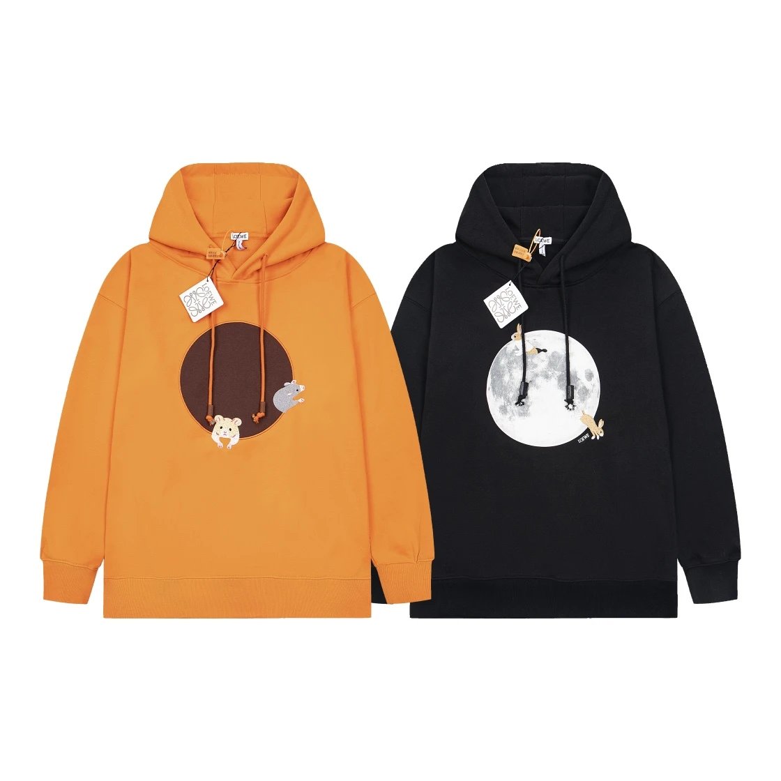 LOEWE Hoodie Collaboration Embroidered Hooded Sweatshirt Jacket Hoodie B Unisex Sports Casual Tops OS Loose fit versatile style