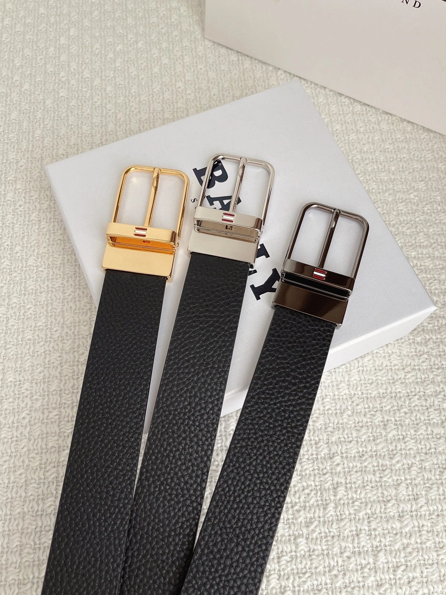 Bally Belt Top version Original Single Belt Counter New Men's Double-Sided Casual Business Belt Wide3.5cm Double-Sided Head Layer Cowhide Belt First Layer Cow Leather Belt Men and Women Business Casual Belt Belt Men's Leather Belt
