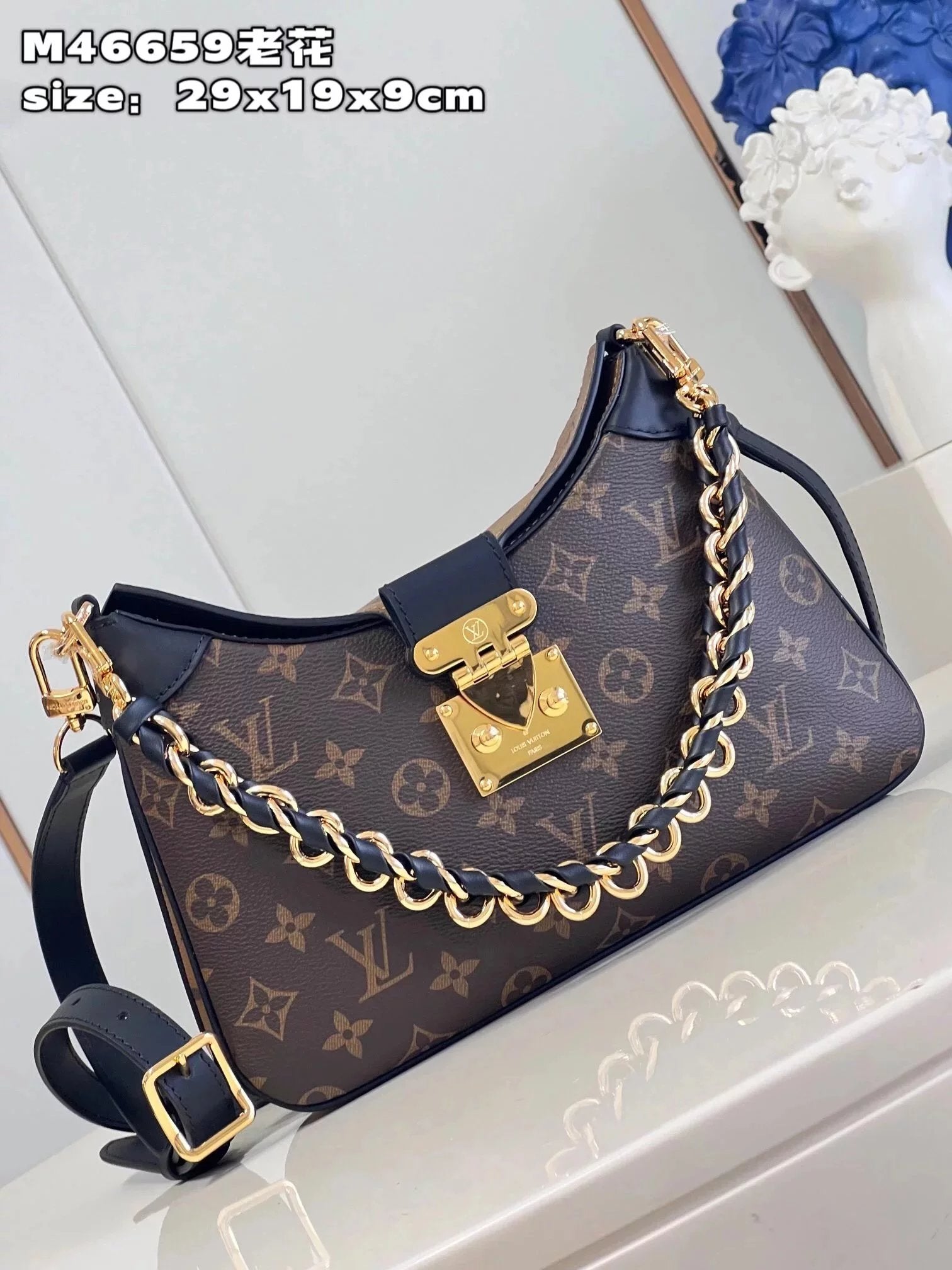 Louis Vuitton LV Women's Bag Top version 【Overseas】M46659TWINNY Chain Bag Croissant Shoulder Crossbody Underarm Bag