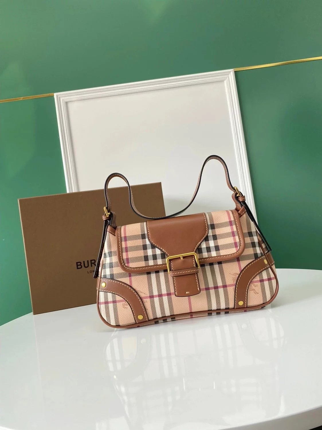 Burberry Women's Bag Top version Original Leather Most Classic Mid-Ancient Underarm Bag Handbag Shoulder Bag Women's Bag