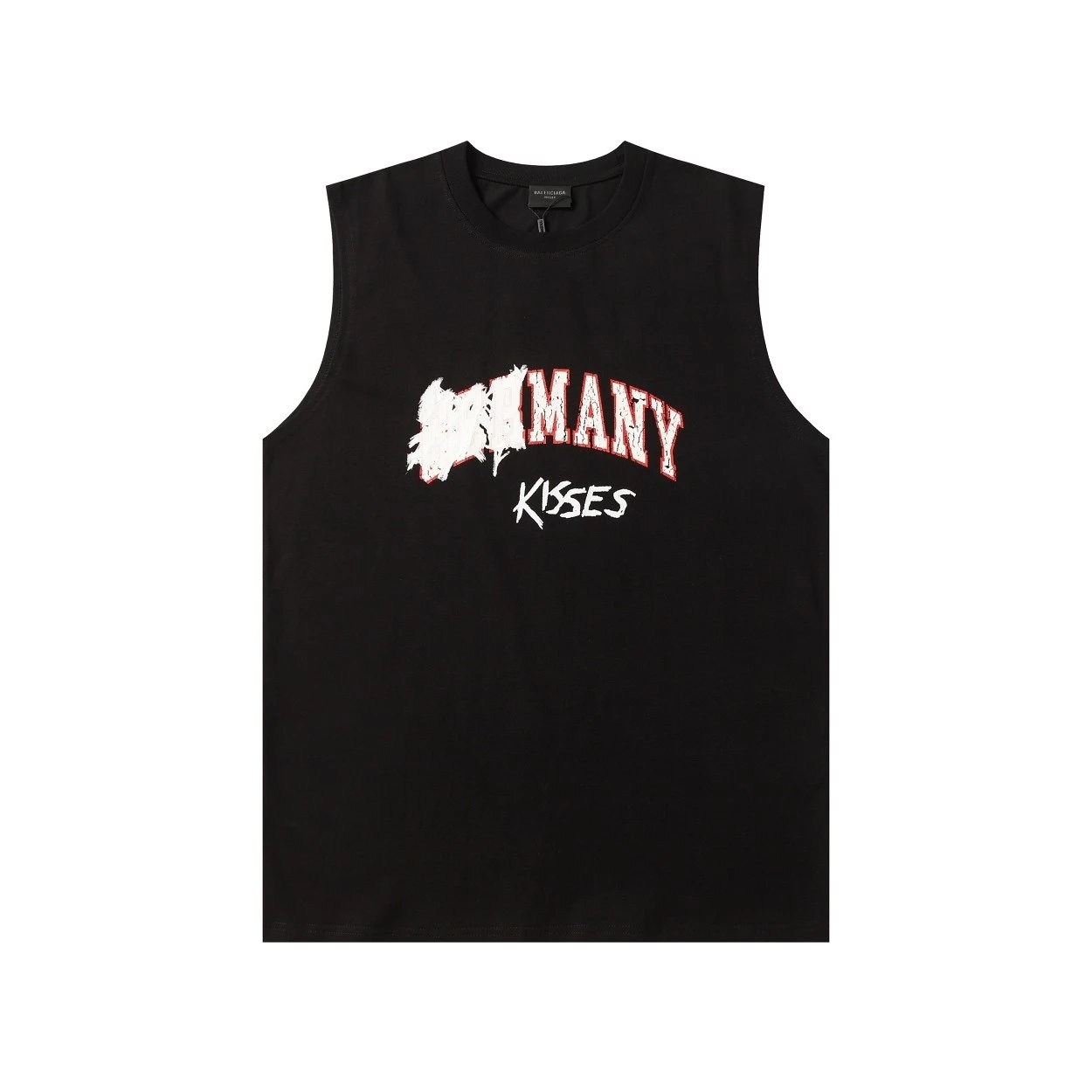 Balenciaga T-shirt Chest Crack Pattern Graffiti Letter Print logo Sleeveless Short Sleeve Sleeveless Vest25ss New pure cotton T T-shirt OS Loose Style Men's and Women's Same Bottoming Shirt Top Half-Sleeve T-shirt