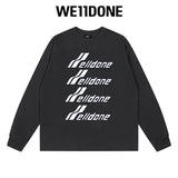 We11done Hoodie Top Version Zhao Lusi Yang Mi Long Sleeve T T-shirt Color Graffiti Letters Gradient Spring and Autumn