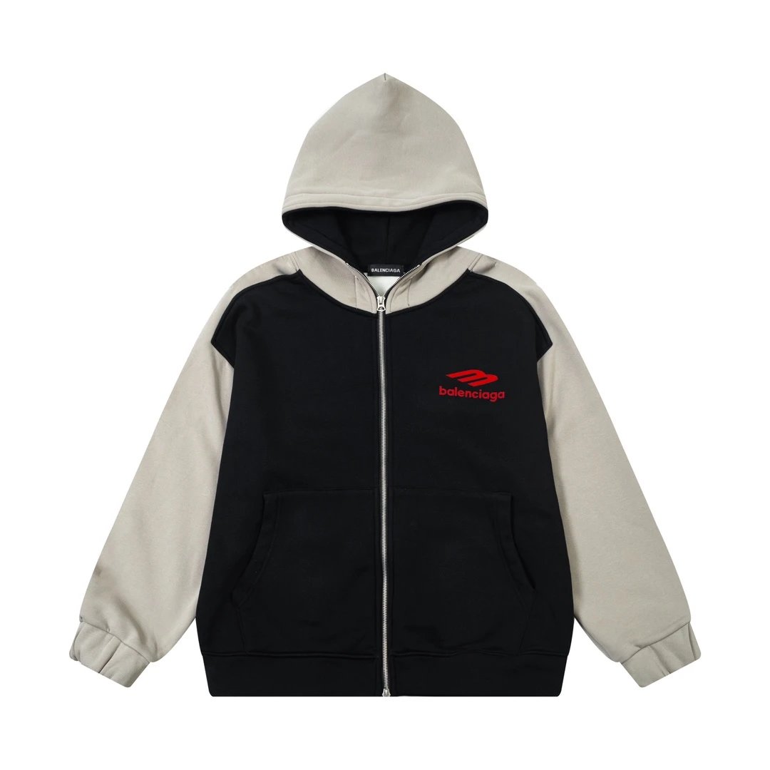 Balenciaga Hoodie New Hooded Zipper Sweatshirt Jacket Outdoor Camping Hiking Sports Casual Unisex Thickened