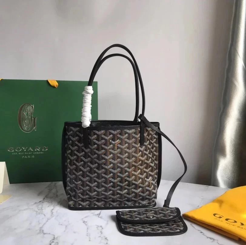 Goyard Bag Top version 【Original Leather Hardware】Gojia Classic mini Double-Sided Shopping Bag Tote Bag Vegetable Basket Vegetable Basket Bags mini Tote Bag Handbag Small Tote Bag Women's Bag