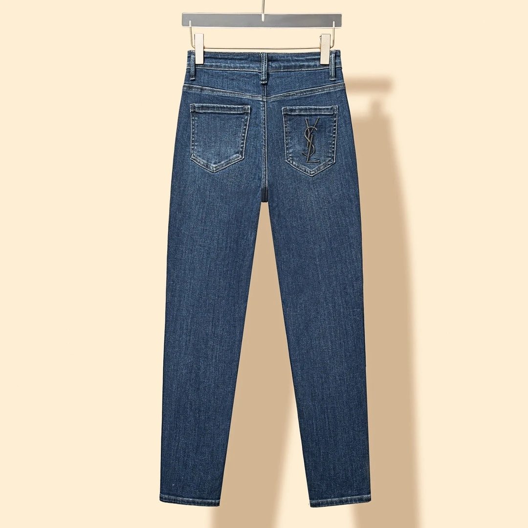 YSL Jeans Elastic Slim Fit Women's Jeans Casual Versatile
