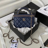 Chanel Women's Bag Top version 【**Original Leather】22A Early Autumn Handmade Workshop Series New Handle Long Box AP2846Women's Shoulder Messenger Bag with Mirror Cosmetic Bag Lipstick Pack Box Bag Handbag