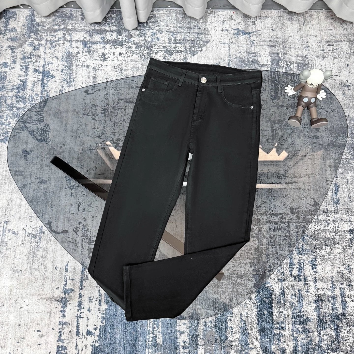 Dior Jeans Pocket Letter Embossed Print logo25ss Spring Summer New Straight Slim Fit Jeans Unisex Loose Fit Long Pants