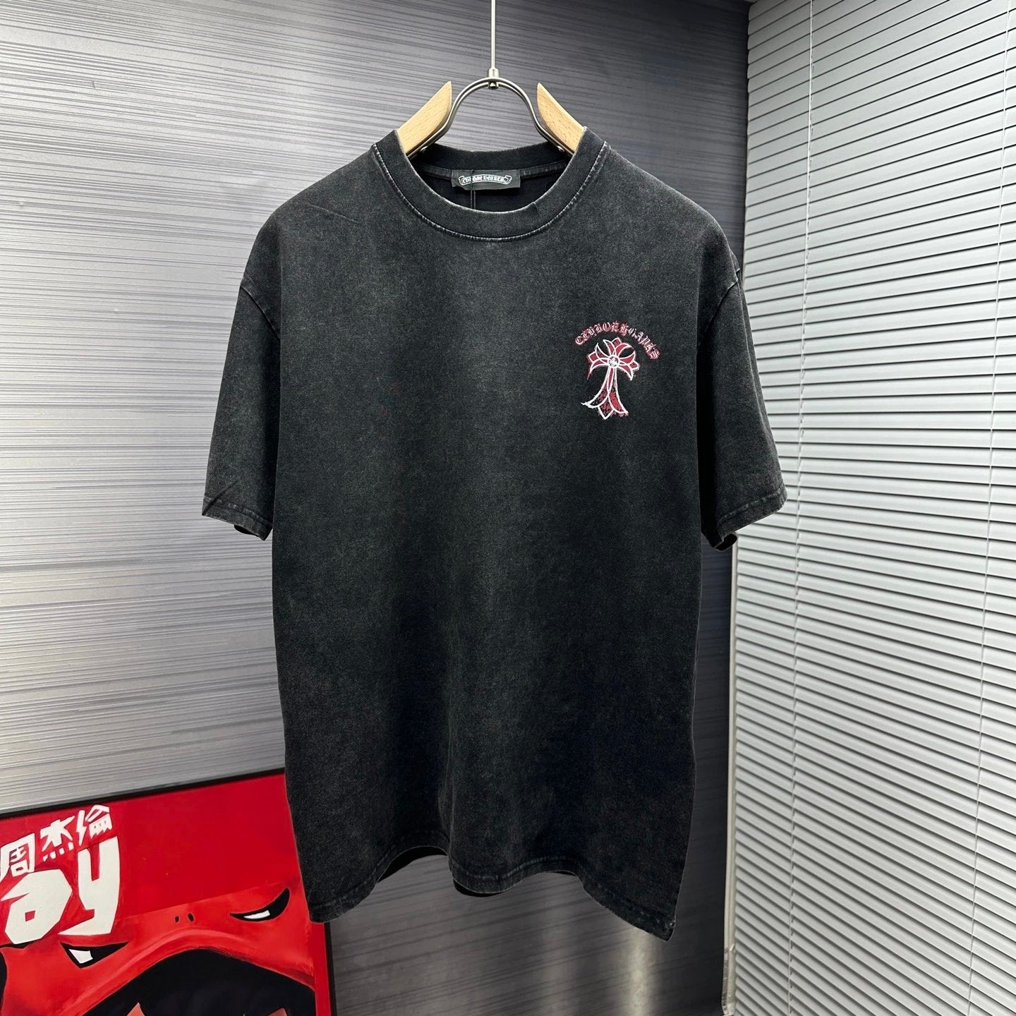 Chrome Hearts T-shirt Back with Sanskrit Script Print logo round Neck Short Sleeve25ss New Pure Cotton Unisex Style T T-shirt OS Loose Fit Base Shirt Top Half Sleeve T-Shirt