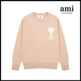 Ami Sweater Knitwear Classic round Neck Big Heart Jacquard Pullover Sweater Loose and Idle Sense Casual Couple Outfit-CY