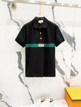 Gucci T-shirt Red and Green Waist Belt Letters on the Chest logo Label POLO Shirt Lapel Short Sleeve25ss New Unisex Style OS Loose T Summer Half Sleeve Business Shirt Plus Size T-Shirt