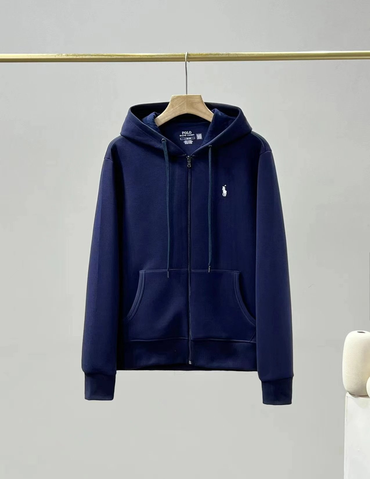 Ralph Lauren Hoodie RL Pony Embroidery Men's Zipper Hooded Casual Sweatshirt Autumn and Winter Loose Coat Men