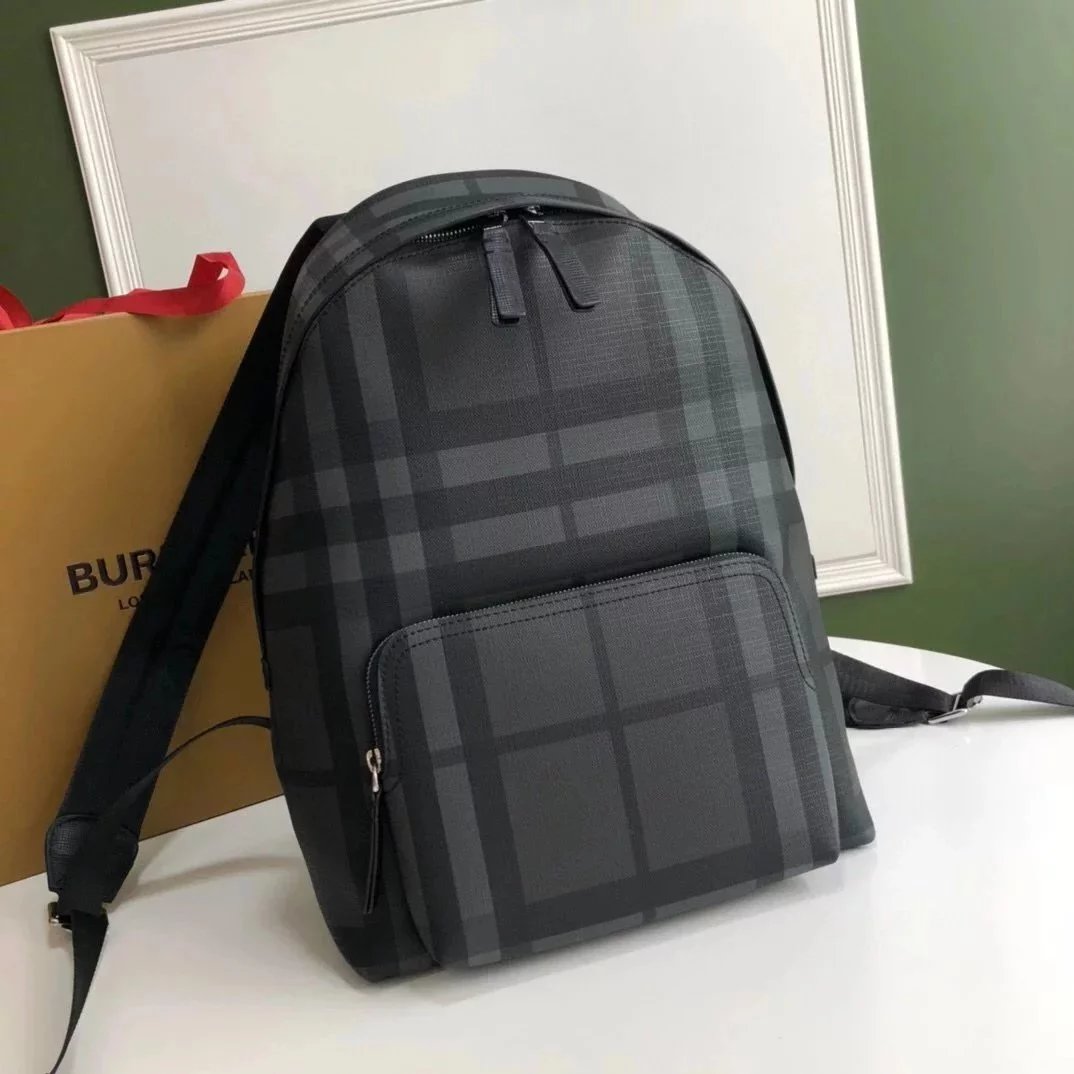 Burberry backpack Top version New men's backpack London Plaid Backpack Original Single Schoolbag Backpack Grade Surrogate Shopping