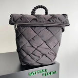 Bottega Veneta Women's Bag Top version 【Original Version】23New BottegaVeneta Nylon Large Backpack New Space Cotton Backpack Men's Bag Large Capacity Bag Super Lightweight Large Capacity Hand-Carrying Nylon Lining Flip Backpack Treasure Dish Jia Woven Astr