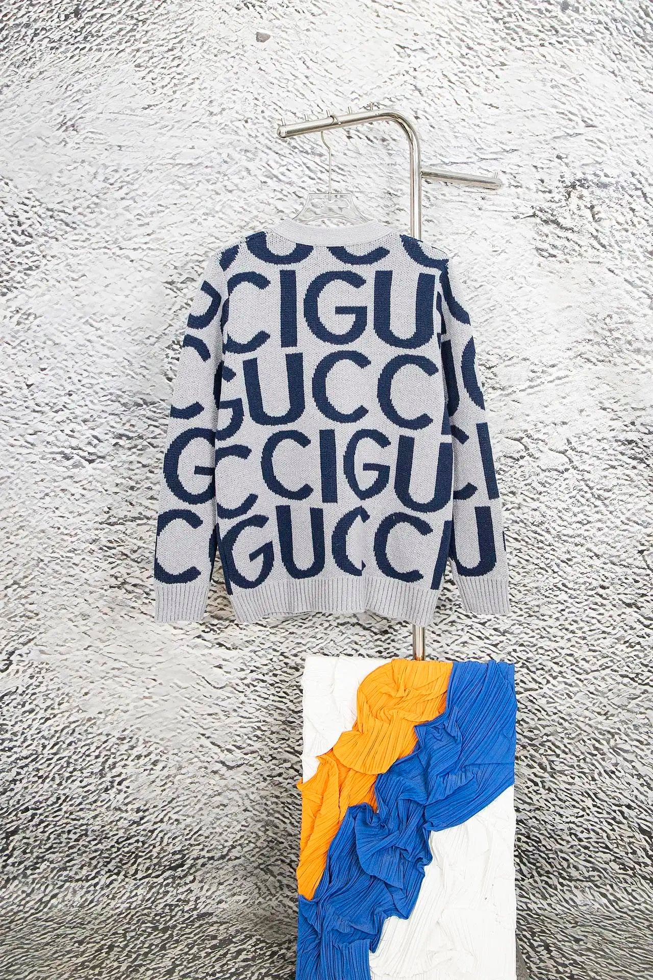 Gucci Sweater Double G Full Print Knitted Cardigan Unisex Outerwear Long Sleeve Soft Lazy Style Sweater Coat Thickened Versatile Casual Wear