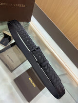 Bottega Veneta Belt 【First Layer Cowhide】Counter Version Free Packaging New Belt Men's First Layer Cowhide Hand-Woven Calfskin Belt Fashion All-Matching3.5cm Pant Belt Men and Women Business Casual Belt Belt Men's Leather Belt Bottega Belt