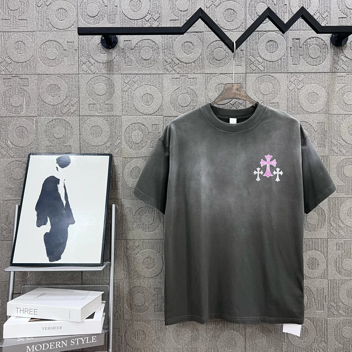 Chrome Hearts T-shirt Backside Gold Stamped Sanskrit Letters logo round Neck Short Sleeve25ss New Pure Cotton Unisex Style T T-shirt OS Loose Fit Base Shirt Half Sleeve T-Shirt Top Half Sleeve