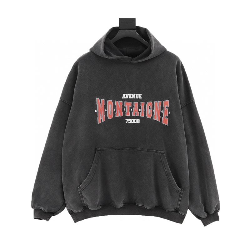 Balenciaga Hoodie Puff Print Washed Hooded Sweater for Men and Women