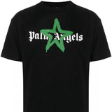 Palm Angels T-shirt Top Version New Graffiti Star Letters Logo Printed Men's and Women's Short Sleeves T T-shirt