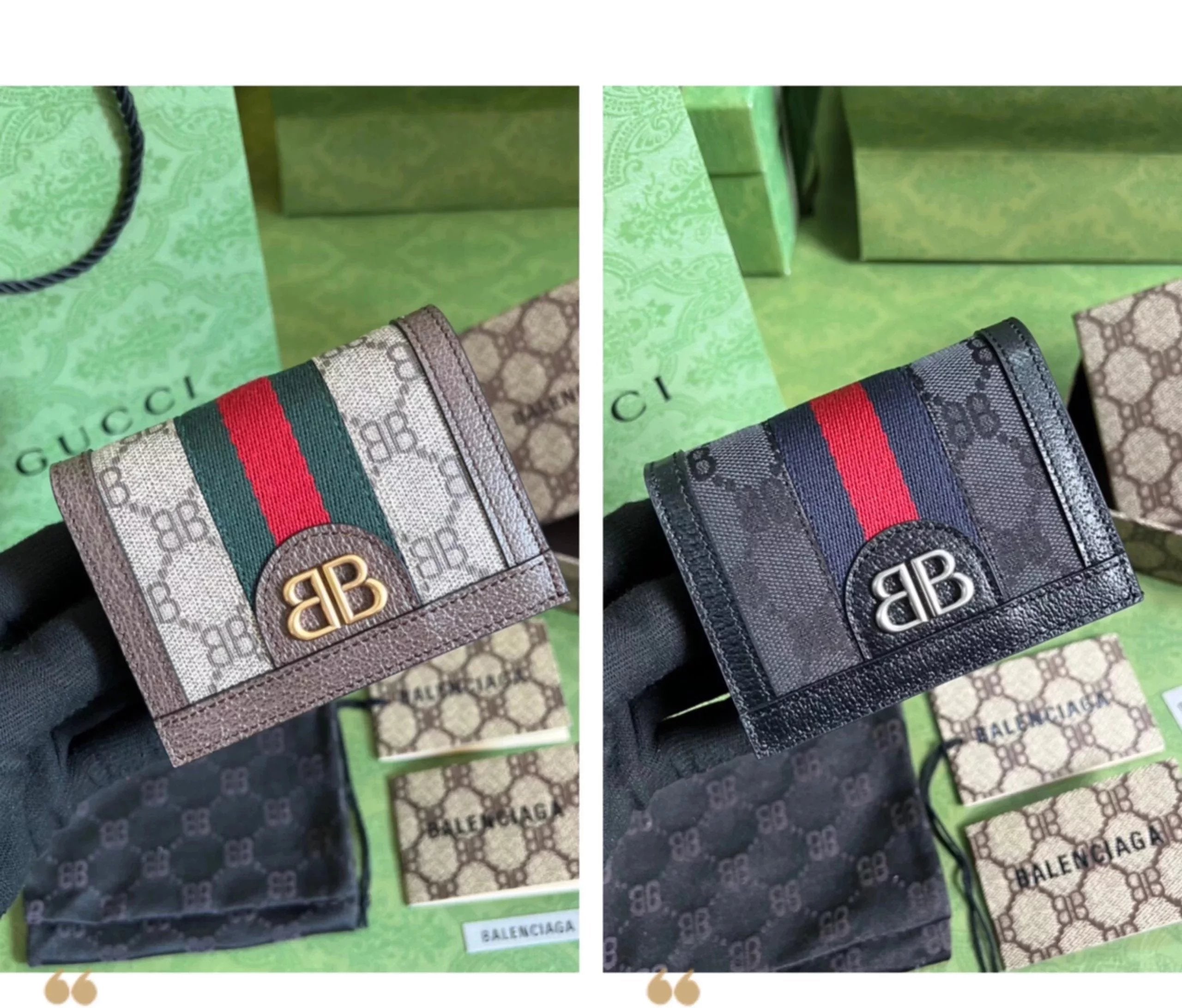 Gucci Wallet Top version 2022New Joint Spring22Clones Clone Series Card Holder Card Holder Wallet Black Brown Canvas Joint Name11cm680385