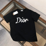 Dior T-shirt Front and Back Letter and Number Print logo round Neck Short Sleeve25ss New pure cotton T Unisex T-Shirt OS Drop Shoulder Loose Fit Base Shirt Top T-Shirt Short Sleeve