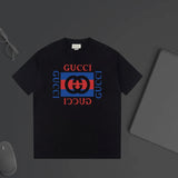 Gucci T-shirt Square Double Chest G Printing logo round Neck Short Sleeve25ss New Pure Cotton Unisex Style T T-shirt OS Loose Fit Base Shirt Half Sleeve T-Shirt Top Half Sleeve