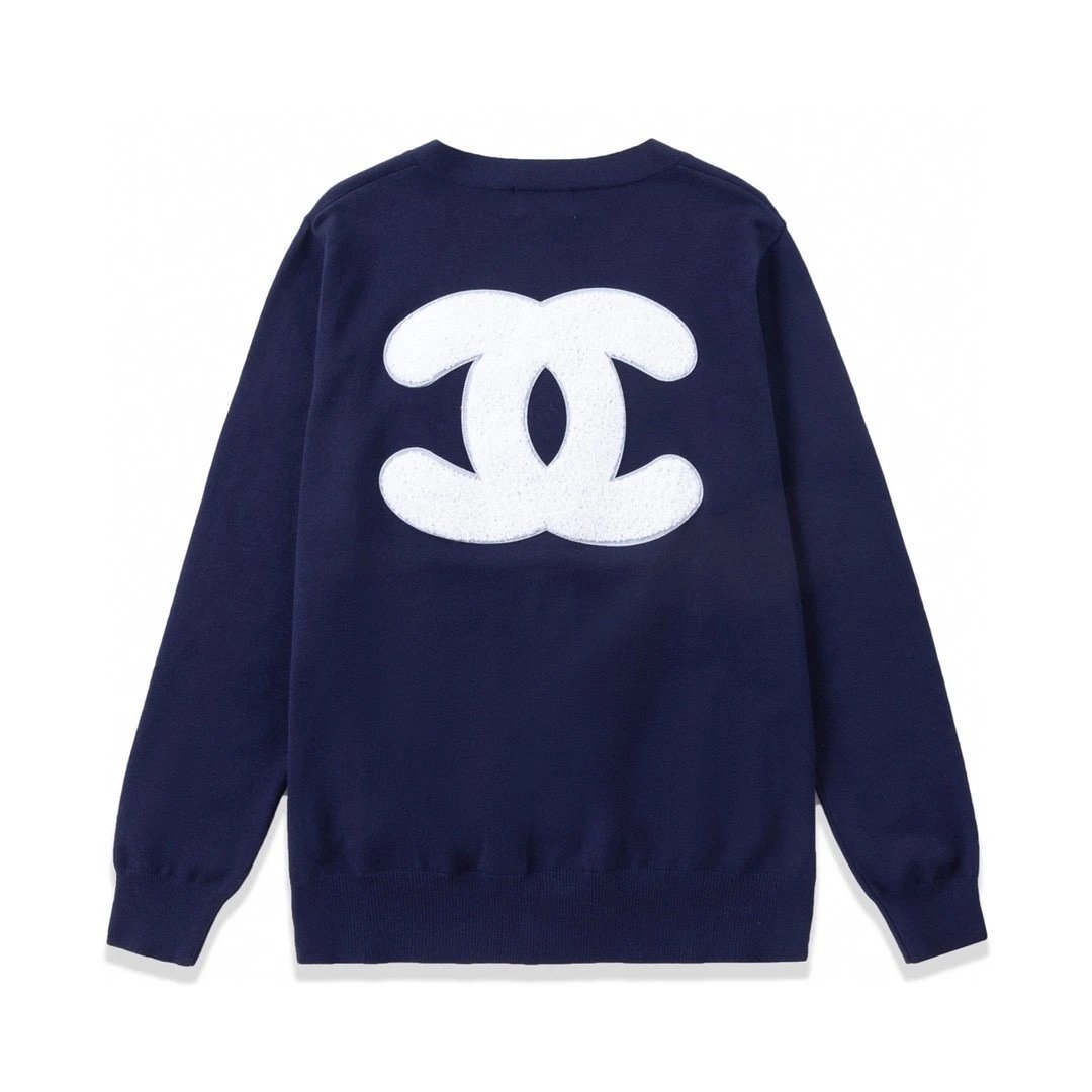 Chanel Sweater Classic Wild Never Outdated Series Excellent Early Autumn Front and Rear Towel Embroidery logo