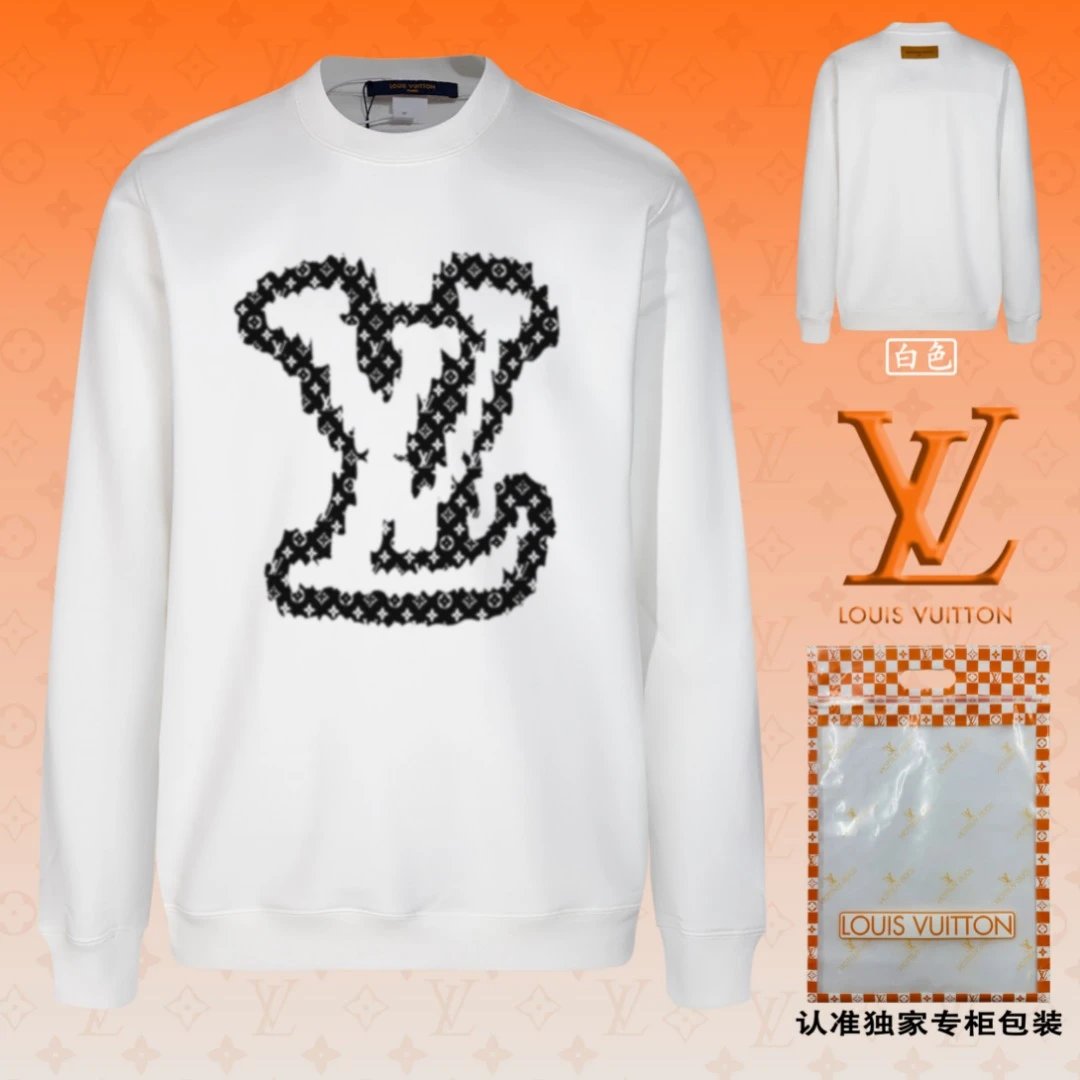 Louis Vuitton LV Hoodie Delicate Printing logo Round Neck Sweatshirt Long Sleeve Base Shirt Jacket Top Fashion Unisex Sports Casual OS Loose Fit Versatile New Autumn Winter Collection