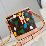 Louis Vuitton LV Wallets/Clutches Top version 【Original Genuine Goods Leather】Grass Room MIUSOU Cooperation Polka Dot Wallet Passport Case Zipper Wallet Short Wallet Wallet Cosmetic Bag Men and Women Same Wallet Wallet Polka Dot Mahjong Bag Pillow Bag Sho