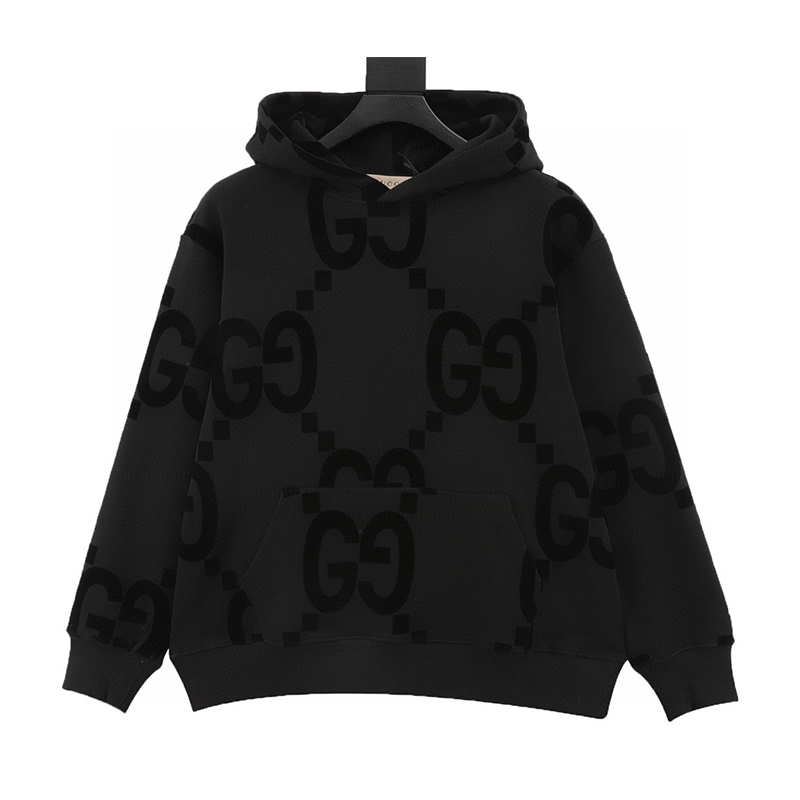 Gucci Hoodie Flocked Printed Suit Hooded Sweater for Men and Women