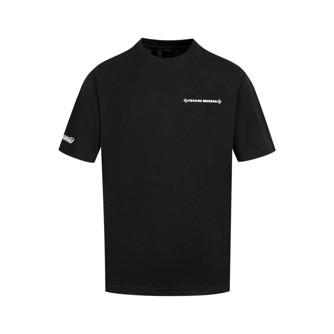 Chrome Hearts T-shirt Printing logo round Neck Short Sleeve25ss New Pure Cotton Unisex Style T Casual T-Shirt Base Layer Shirt OS Loose Fit Half Sleeve Top Plus Size