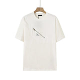 PRADA T-shirt Crossbody Bag with Chest Zipper logo round Neck Short Sleeve25ss New Pure Cotton Unisex Style T T-shirt OS Loose Fit Base Shirt Half Sleeve T-Shirt Top Half Sleeve