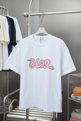 Dior T-shirt Early Spring New Snake Year Limited Edition Printed Crew Neck Short Sleeve New Pure Cotton Unisex T T-shirt OS Loose Fit Base Shirt Short Sleeve Top T-Shirt