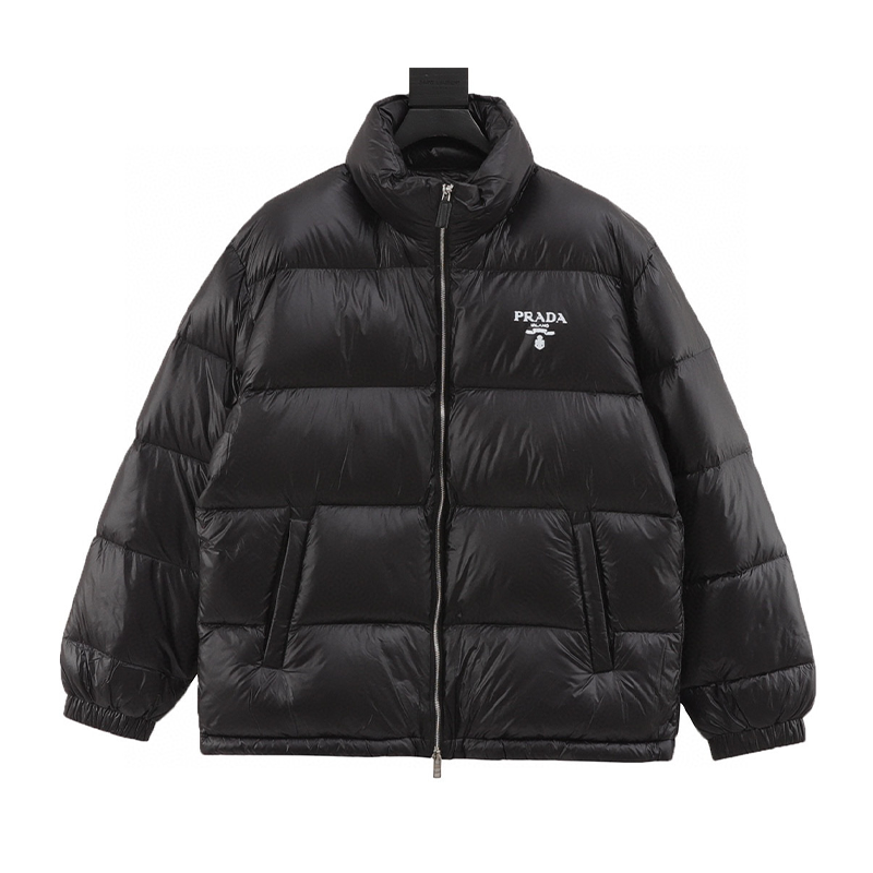 PRADA Down jacket Classic Glossy Printed Windproof Bread down Jacket Same Style for Men and Women