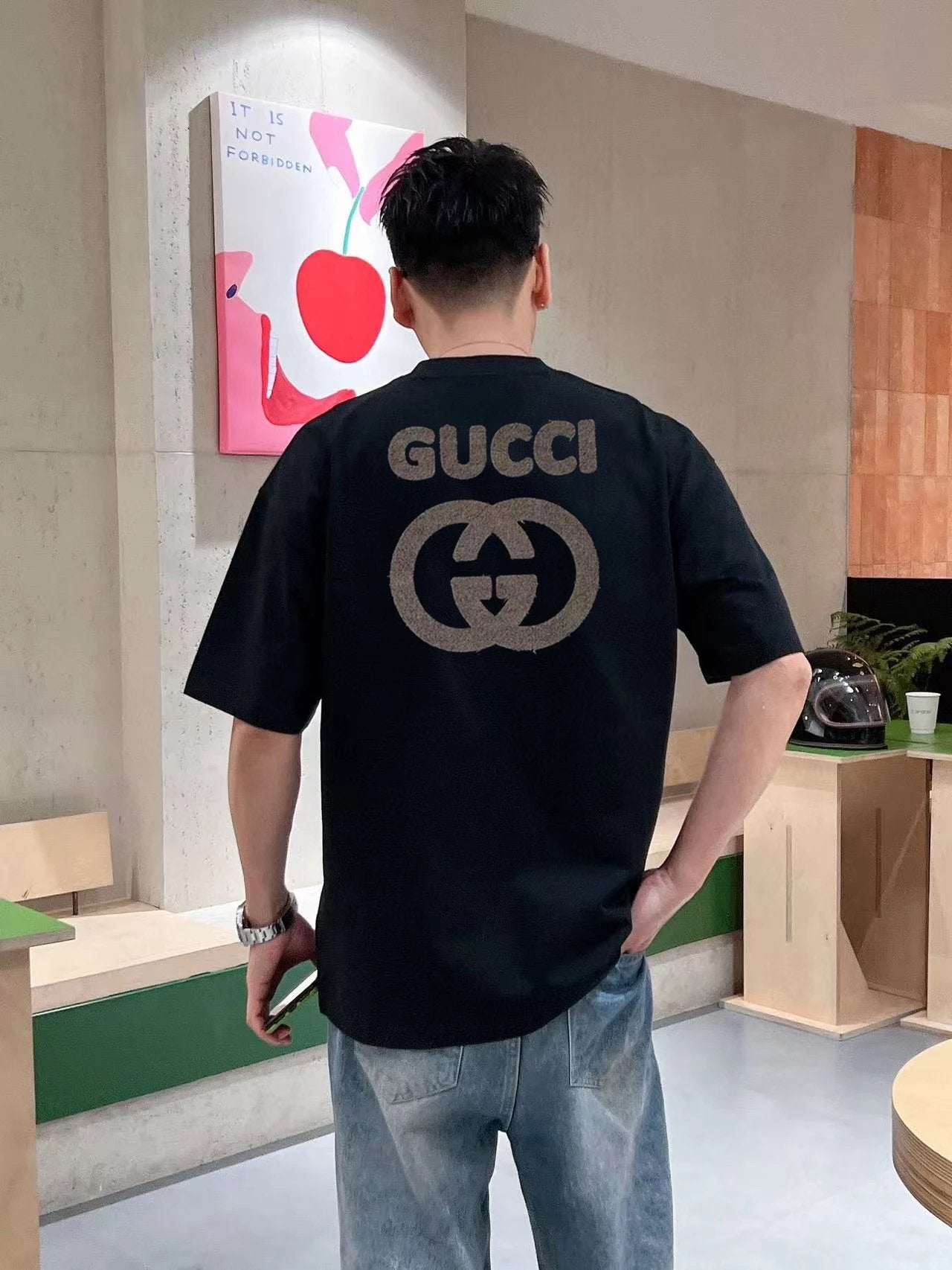 Gucci T-shirt Classic Pair G Towel Patches logo round Neck Short Sleeve25ss New pure cotton T Unisex T-Shirt OS Loose Fit Base Shirt Top Half Sleeve T-Shirt