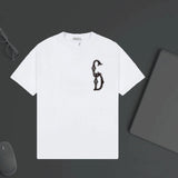 Dior T-shirt Chest CD Letter Printing logo round Neck Short Sleeve25ss New pure cotton T Unisex T-Shirt OS Drop Shoulder Loose Fit Base Shirt Top T-Shirt Short Sleeve
