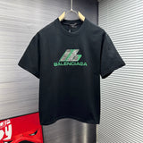 Balenciaga T-shirt Front Chest Embroidered Letter Print logo round Neck Short Sleeve25ss New Pure Cotton Unisex Style T Casual T-Shirt Base Layer Shirt OS Loose Fit Half Sleeve Top Plus Size