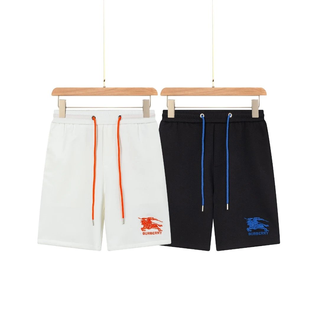 Burberry Shorts Front Knight Embroidery logo Five-point Shorts25ss New Drawstring Casual Summer Pants5Two-in-One Casual Sweatpants for Men and Women, Pure Cotton Joggers