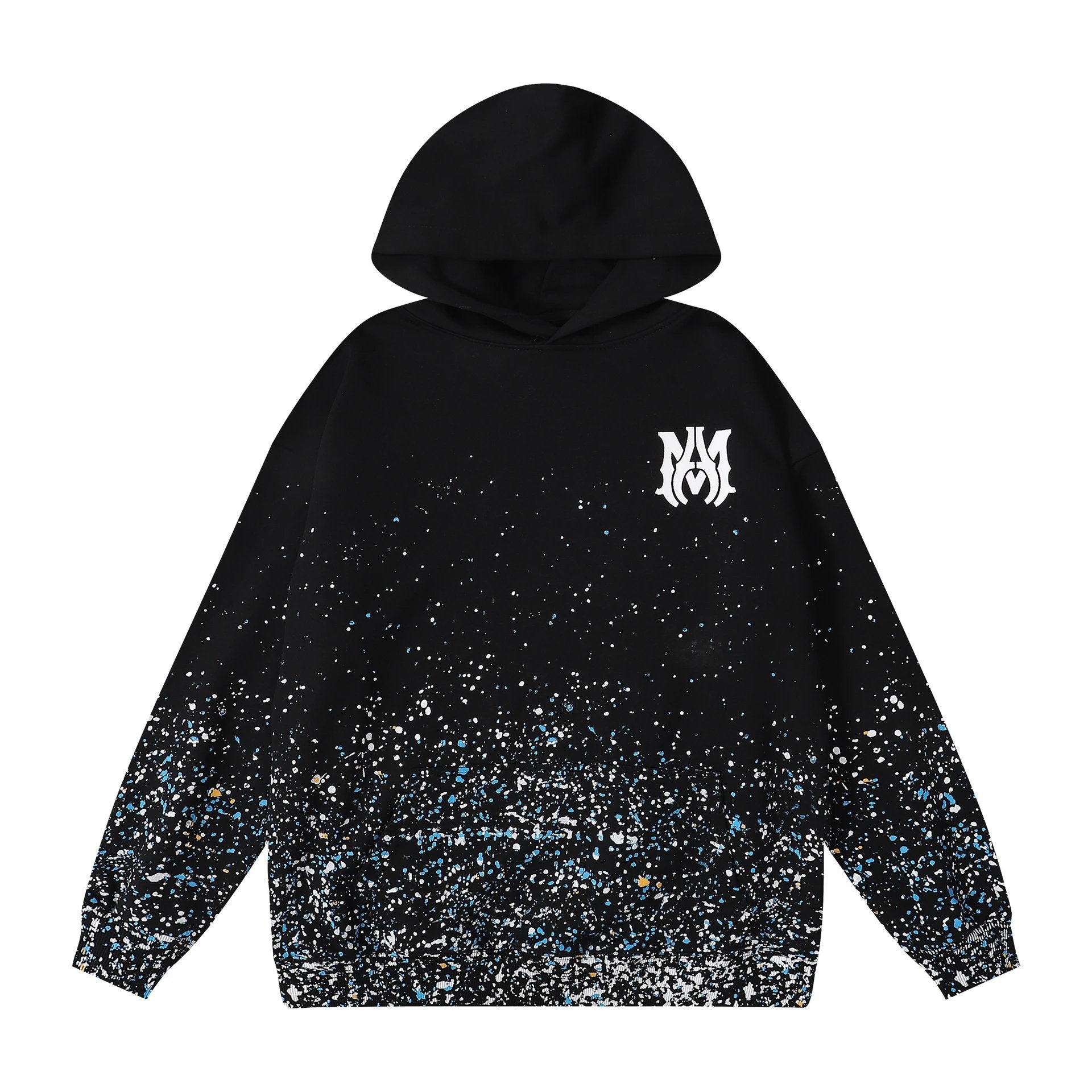 Amiri Hoodie 2024Autumn and Winter New Starry Sky Splash-Ink Flower Printed Hoodie Same Style for Men and Women