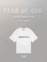 ESSENTIALS T-shirt Top Checked Double Line New Letter Ordinary Short Sleeve Top High Street Loose T T-shirt
