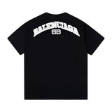 Balenciaga T-shirt Double Back B 3D Patch Embroidery logo round Neck Short Sleeve25ss New Pure Cotton Unisex Style T Casual T-Shirt Base Layer Shirt OS Loose Fit Half Sleeve Top Plus Size