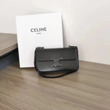 Celine women's bag Top version 【Original Leather】2022Spring and Summer New Triomphe Short Chain Small Size Arc De Triomphe Underarm Bag Cowhide Genuine Leather Bag Handbag Square Bag Women's Bag Underarm Bag Clutch Mini Chain Bag197993