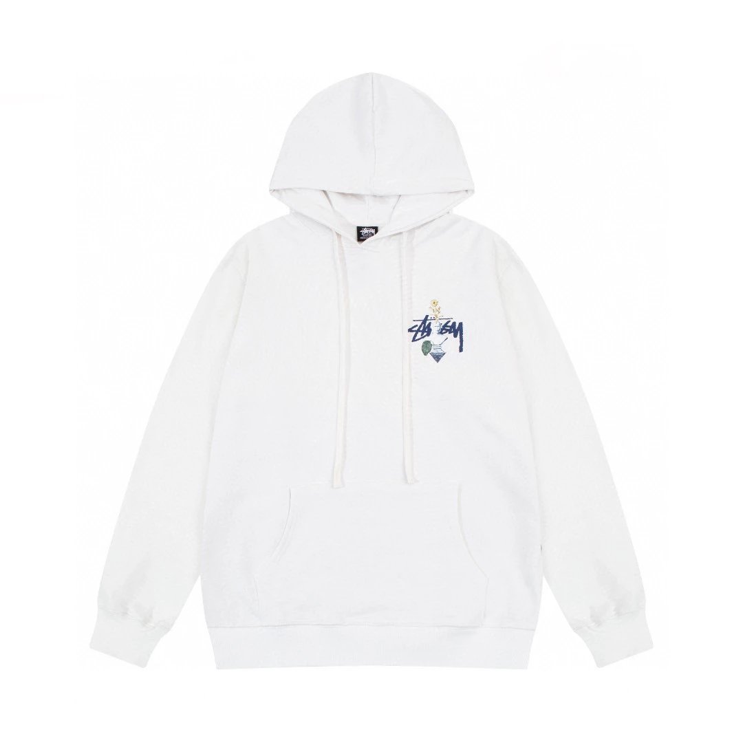 Stussy Hoodie Top Meimei Fashion Brand Classic Basic Style Hoodie World Parade Men's and Women's Couple Hooded Dice Sweater