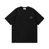 Gucci T-shirt Double G Alphabet Towel Embroidery Logo Logo Crew Neck Short Sleeve25ss New Pure Cotton Unisex Style T T-shirt OS Loose Fit Base Shirt Short Sleeve T-Shirt Top