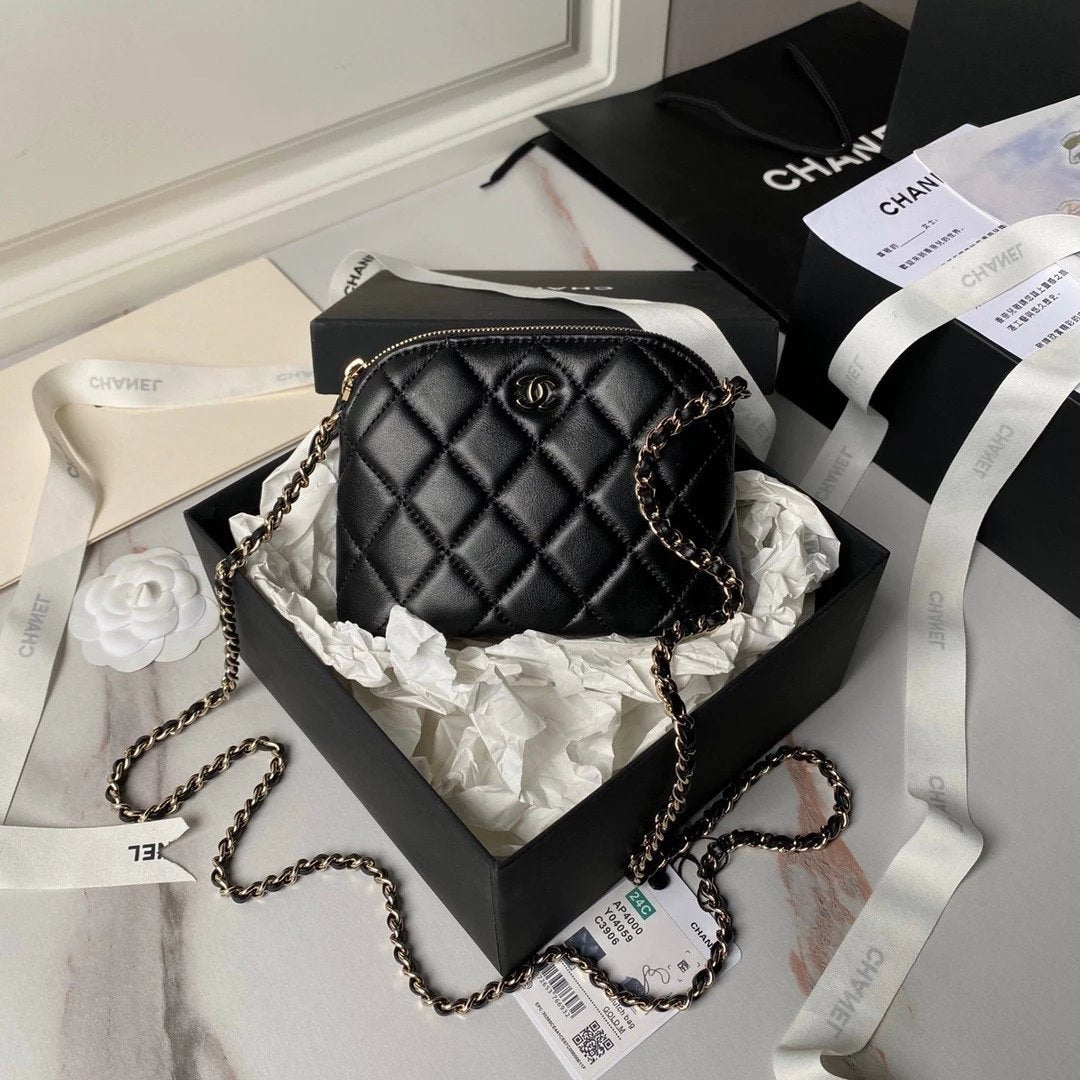 Chanel Women's Bag Top version 【Original Leather Super Quality】C Home New24s Shell Bag Caviar Cowhide Grain Little Shell Bag Chain Bag Crossbody Bag2024New Small Waste Bag Small Shell Original Sheepskin Fashion Women's Bag AP4000