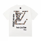 Louis Vuitton LV T-shirt Nigo Collaboration Back Foam Print logo round Neck Short Sleeve25ss New Pure Cotton Unisex Style T T-shirt OS Loose Fit Base Shirt Top Half Sleeve T-Shirt